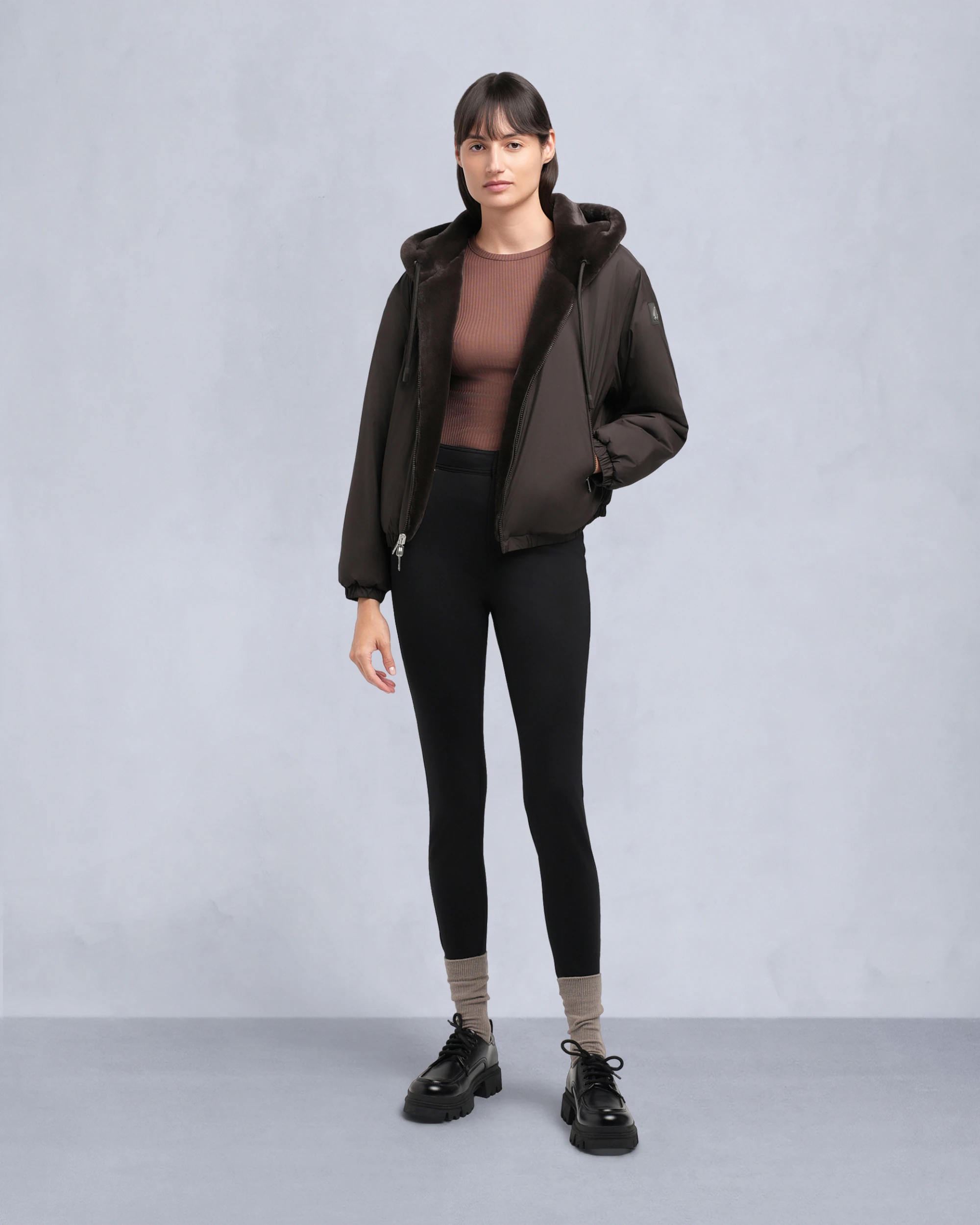 EATON BUNNY REVERSIBLE HOODIE ESPRESSO