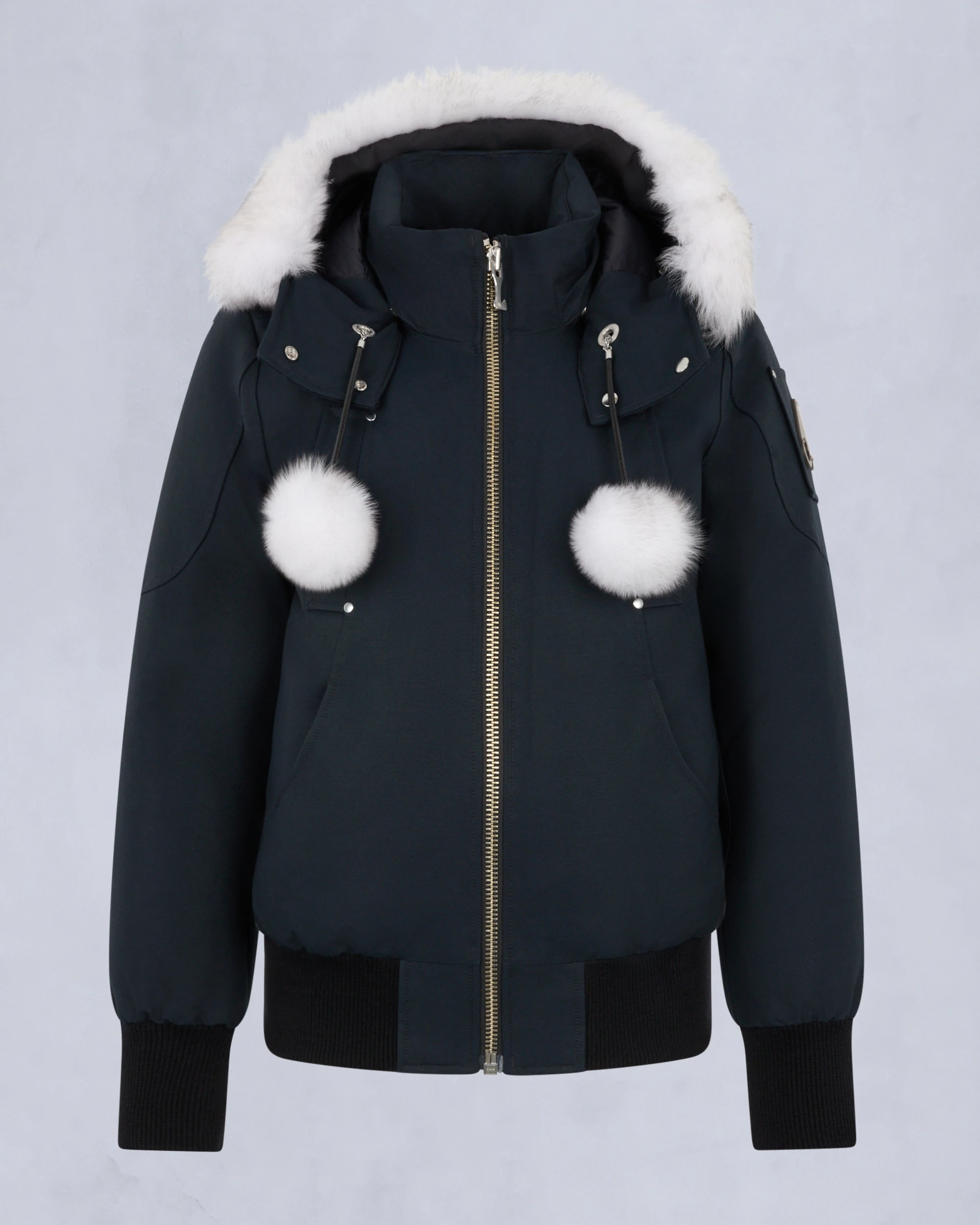ORIGINAL Debbie Shearling Trim Bomber Jacket Navy-Natural
