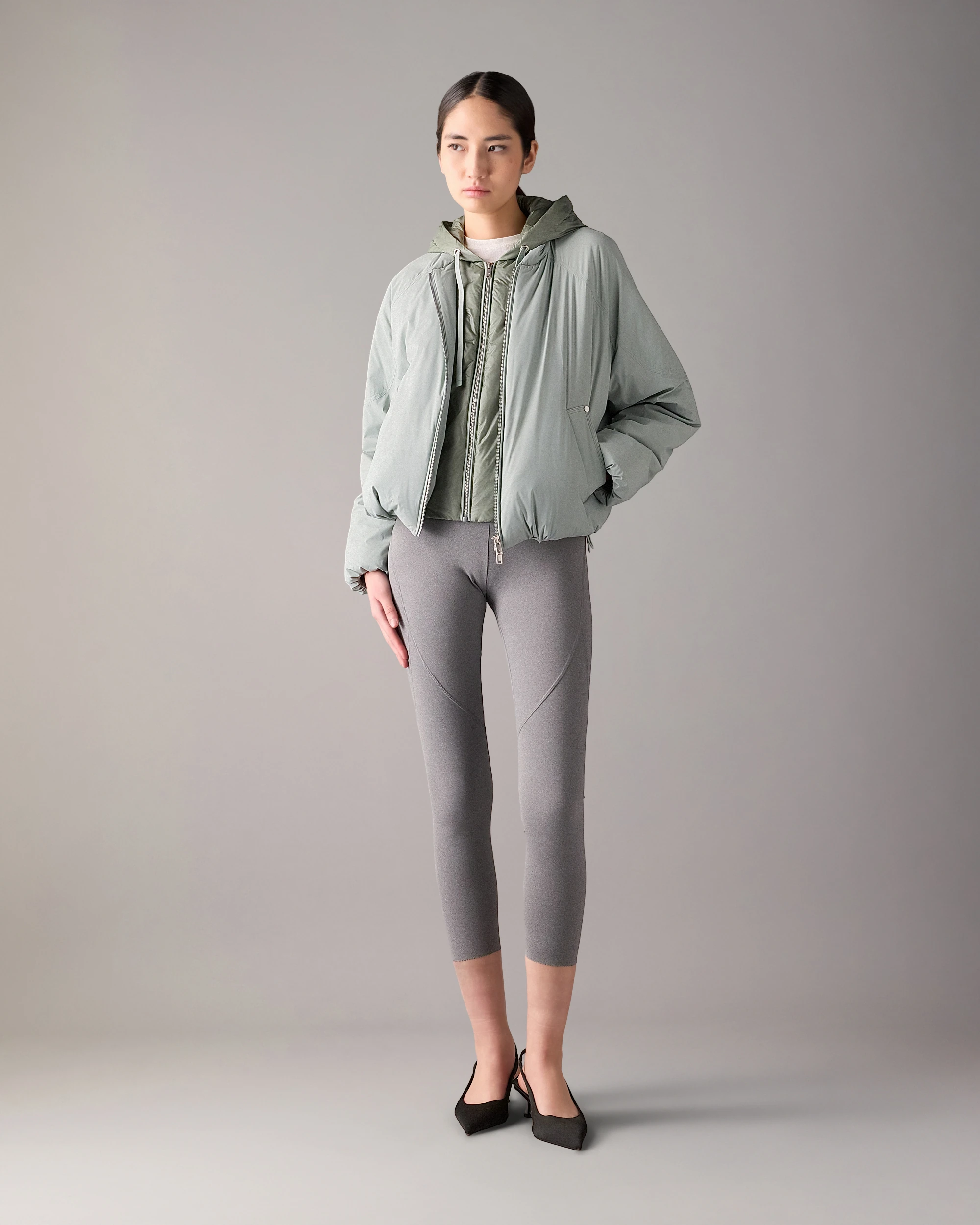 TEGAN Down Bomber Jacket Dusty Jade